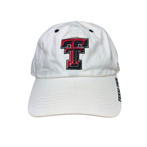 Texas Tech Red‎ Raiders NCAA 47 Brand Adjustable Hat White Red Black Bred GUC - Picture 1 of 12